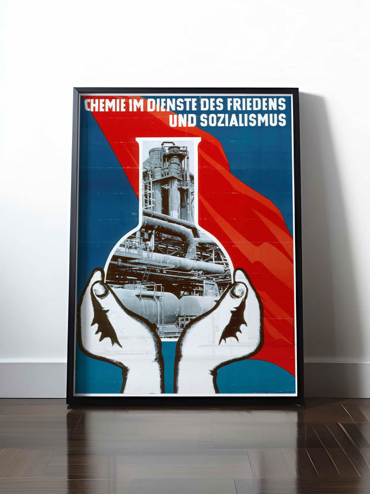 Historisches DDR Poster (A4 | A3 | A2 | A1) • CHEMIE IM DIENSTE DES FRIEDENS