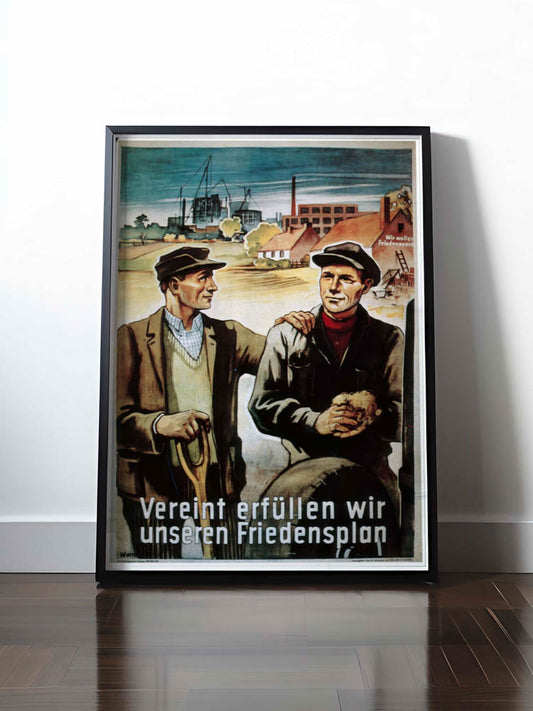 Historisches DDR Poster (A4 | A3 | A2 | A1) • VEREINT ERFÜLLEN WIR UNSEREN FRIEDENSPLAN