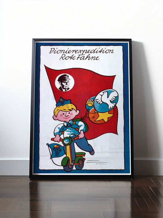 Historisches DDR Poster (A4 | A3 | A2 | A1) • DDR: PIONIEREXPEDITION ROTE FAHNE