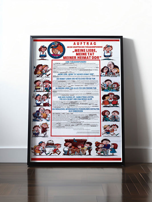 Historisches DDR Poster (A4 | A3 | A2 | A1) • DDR: THÄLMANNPIONIERE