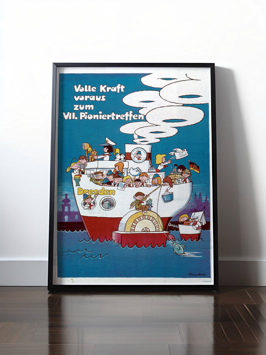 Historisches DDR Poster (A4 | A3 | A2 | A1) • DDR: 7. PIONIERTREFFEN