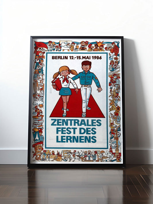 Historisches DDR Poster (A4 | A3 | A2 | A1) • DDR: FEST DES LERNENS 1986