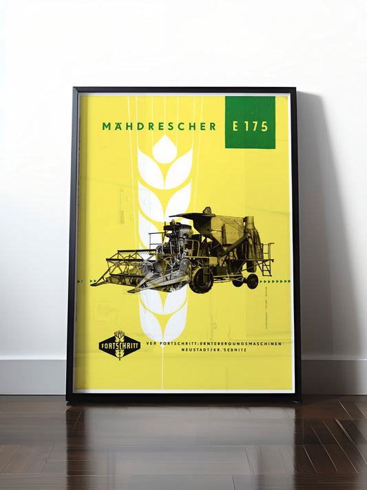 Historisches DDR Poster (A4 | A3 | A2 | A1) • DDR: FORTSCHRITT MÄHDRESCHER E175
