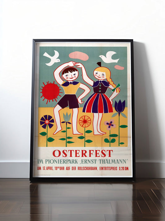 Historisches DDR Poster (A4 | A3 | A2 | A1) • DDR: OSTERFEST IM PIONIERPARK