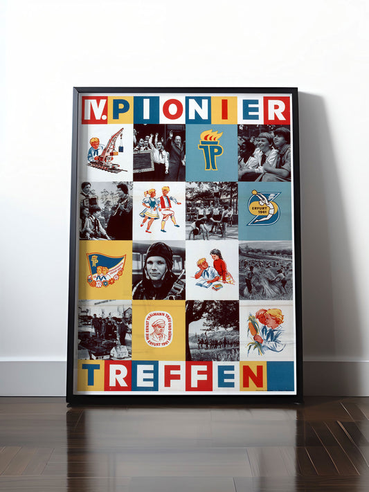 Historisches DDR Poster (A4 | A3 | A2 | A1) • DDR: 4. PIONIERTREFFEN