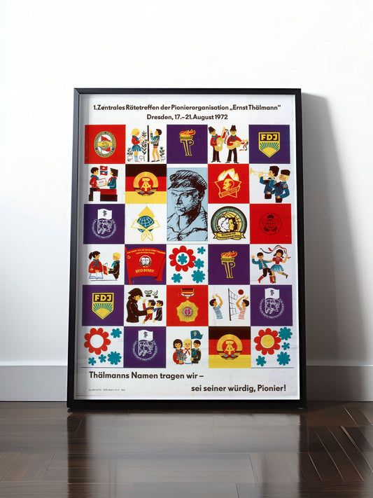 Historisches DDR Poster (A4 | A3 | A2 | A1) • DDR: PIONIERTREFFEN 1972