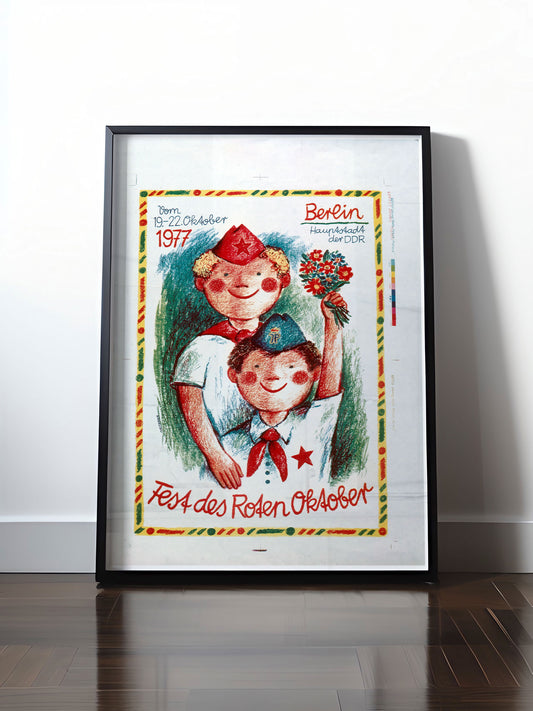 Historisches DDR Poster (A4 | A3 | A2 | A1) • DDR: FEST DES ROTEN OKTOBER BERLIN 1977