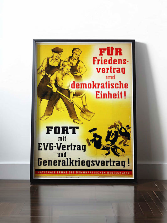 Historisches DDR Poster (A4 | A3 | A2 | A1) • FÜR FRIEDENSVERTRAG UND DEMOKRATISCHE EINHEIT!