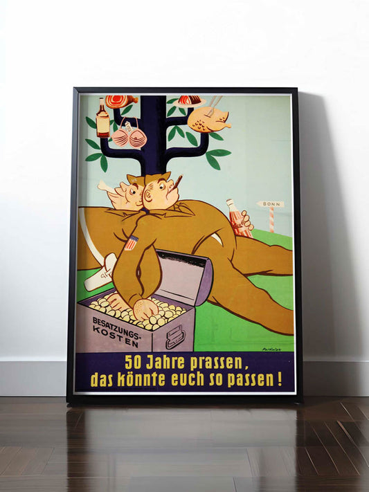 Historisches DDR Poster (A4 | A3 | A2 | A1) • 50 JAHRE PRASSEN - NATO-BESATZER