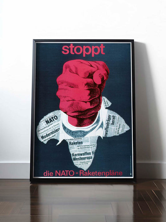Historisches DDR Poster (A4 | A3 | A2 | A1) • STOPPT DIE NATO-RAKETENPLÄNE