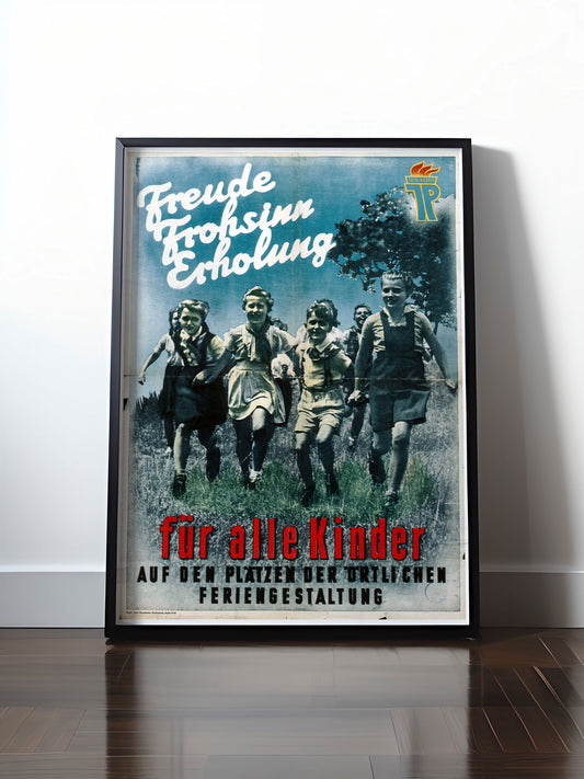 Historisches DDR Poster (A4 | A3 | A2 | A1) • DDR: FREUDE, FROHSINN, ERHOLUNG
