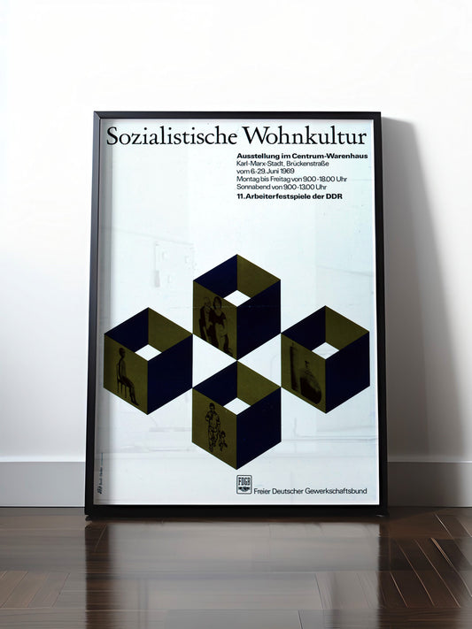 Historisches DDR Poster (A4 | A3 | A2 | A1) • AUSSTELLUNG WOHNKULTUR KARL-MARX-STADT