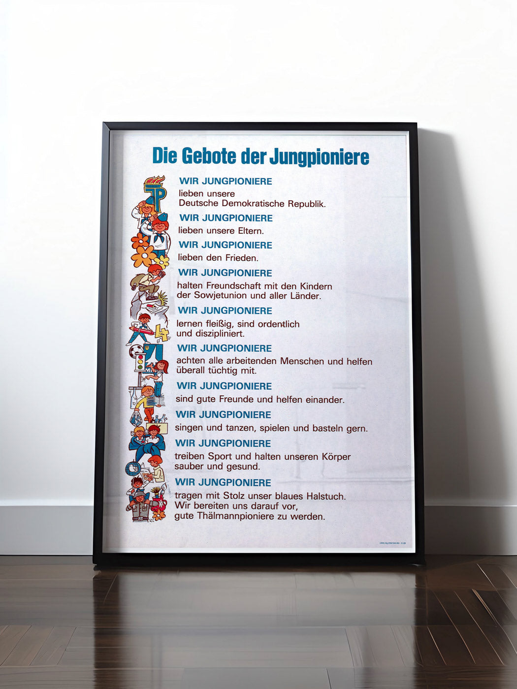 Historisches DDR Poster (A4 | A3 | A2 | A1) • DDR: GEBOTE DER JUNGPIONIERE
