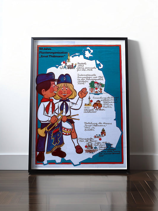 Historisches DDR Poster (A4 | A3 | A2 | A1) • DDR: 40 JAHRE PIONIERE