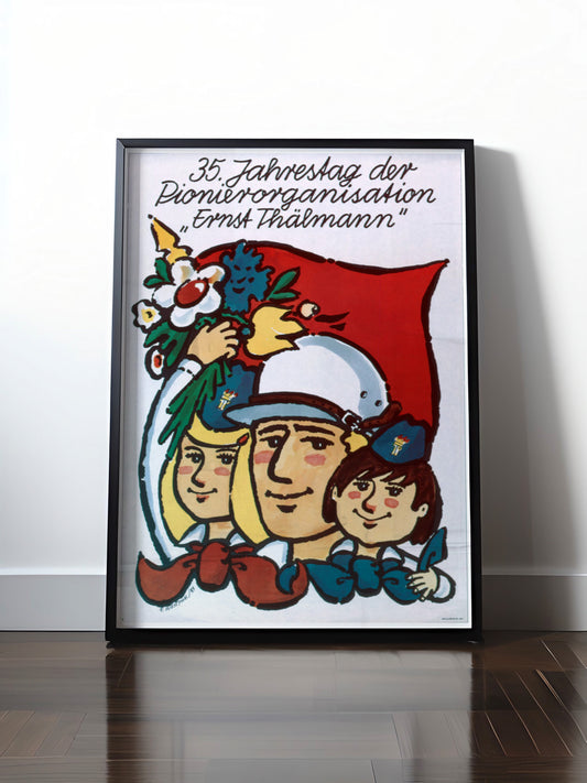 Historisches DDR Poster (A4 | A3 | A2 | A1) • DDR: 35 JAHRE PIONIERE