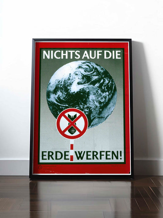 Historisches DDR Poster (A4 | A3 | A2 | A1) • BOMBEN: NICHTS AUF DIE ERDE WERFEN