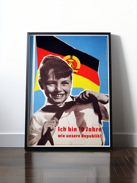 Historisches DDR Poster (A4 | A3 | A2 | A1) • 10 JAHRE DDR