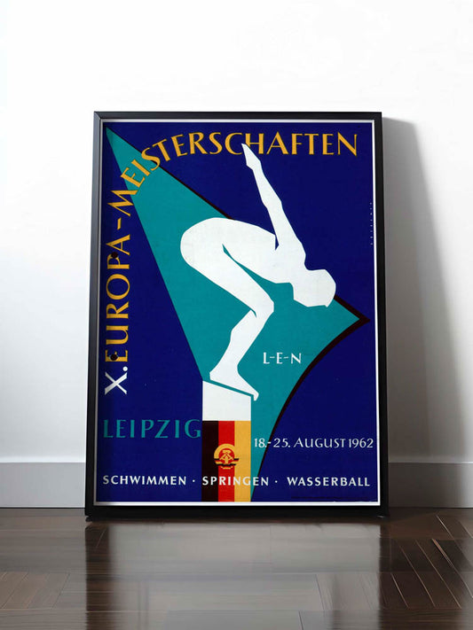 Historisches DDR Poster (A4 | A3 | A2 | A1) • 10. EUROPA-MEISTERSCHAFTEN LEIPZIG