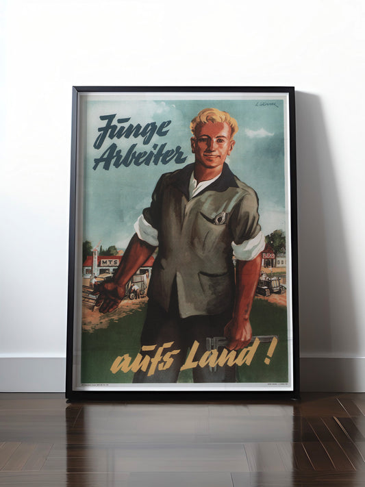 Historisches DDR Poster (A4 | A3 | A2 | A1) • DDR: JUNGE ARBEITER