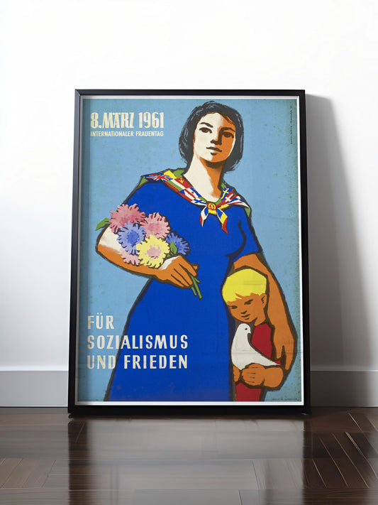 Historisches DDR Poster (A4 | A3 | A2 | A1) • DDR - FRAUENTAG 1961