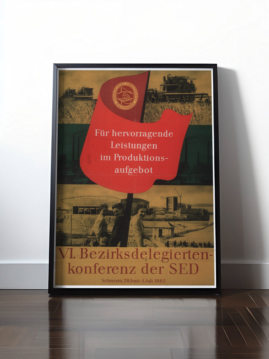 Historisches DDR Poster (A4 | A3 | A2 | A1) • DDR: BEZIRKSDELEGIERTEN-KONFERENZ 1962
