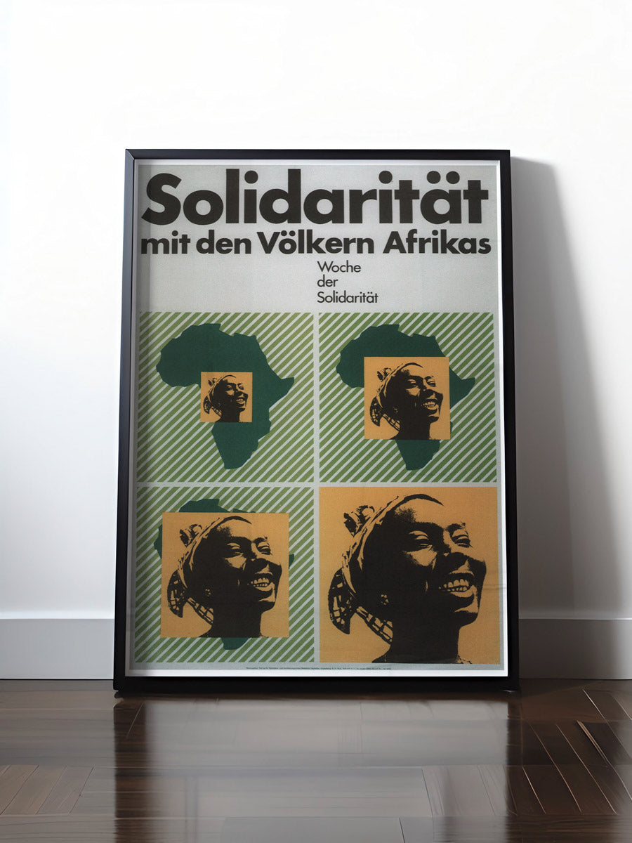 Historisches DDR Poster (A4 | A3 | A2 | A1) • SOLIDARITÄT MIT DEN VÖLKERN AFRIKAS