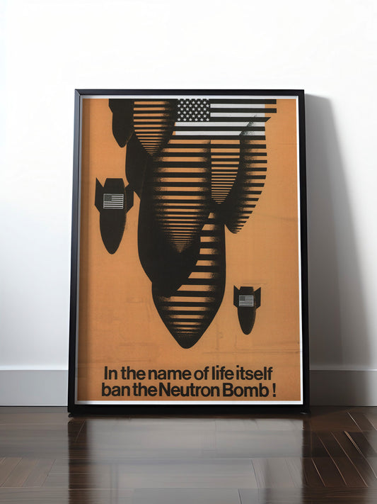 Historisches DDR Poster (A4 | A3 | A2 | A1) • DDR: BAN THE NEUTRON BOMB!