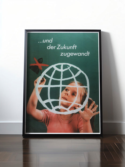 Historisches DDR Poster (A4 | A3 | A2 | A1) • DDR: UND DER ZUKUNFT ZUGEWANDT