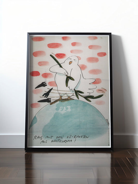 Historisches DDR Poster (A4 | A3 | A2 | A1) • DDR: RAUS MIT DEN WESTRAKETEN!