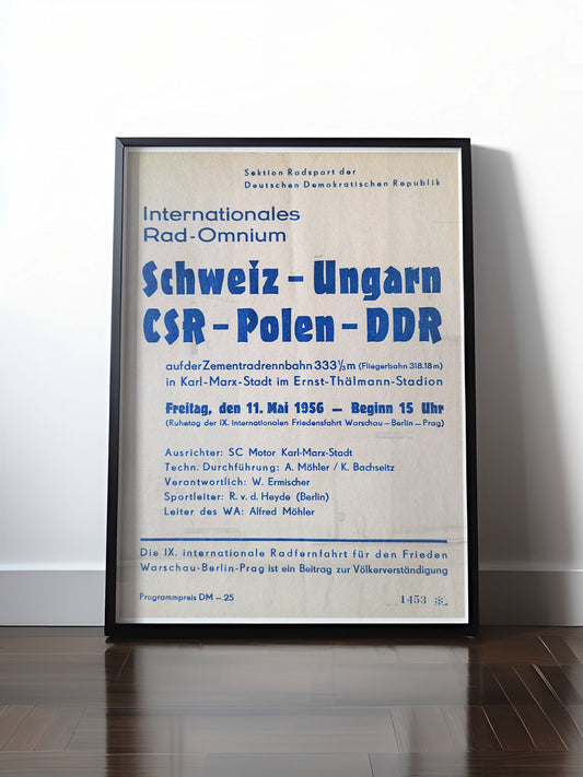 Historisches DDR Poster (A4 | A3 | A2 | A1) • DDR - FRIEDENSFAHRT 1956