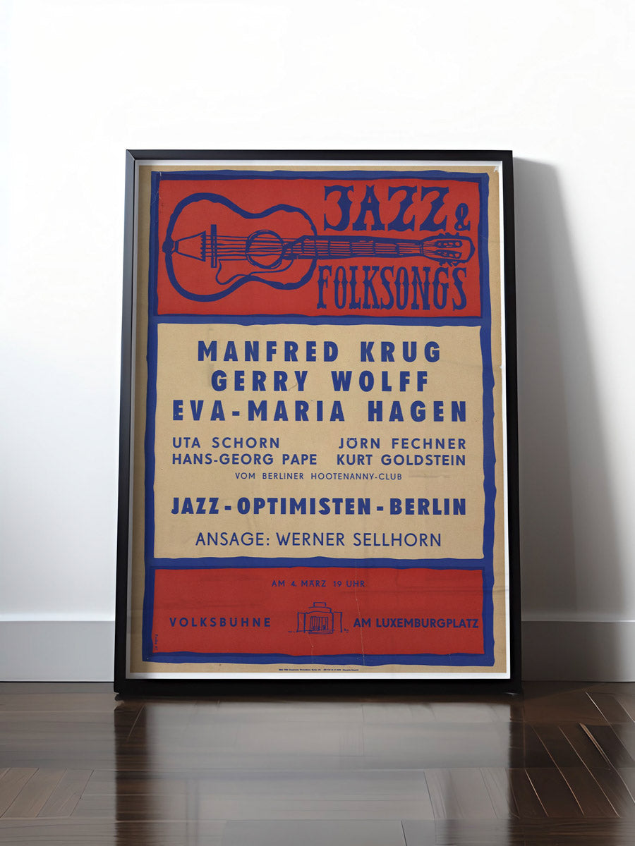 Historisches DDR Poster (A4 | A3 | A2 | A1) • DDR: MANFRED KRUG / VOLKSBÜHNE BERLIN