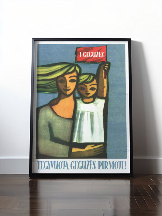 Historisches DDR Poster (A4 | A3 | A2 | A1) • LANG LEBE DER ERSTE MAI! TEGYVUOJA GEGUŽĖS PIRMOJI!