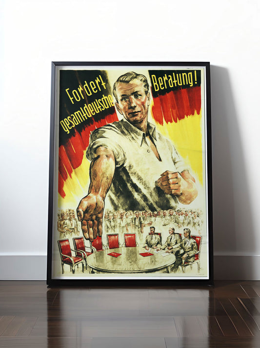 Historisches DDR Poster (A4 | A3 | A2 | A1) • FORDERT GESAMTDEUTSCHE BERATUNG!