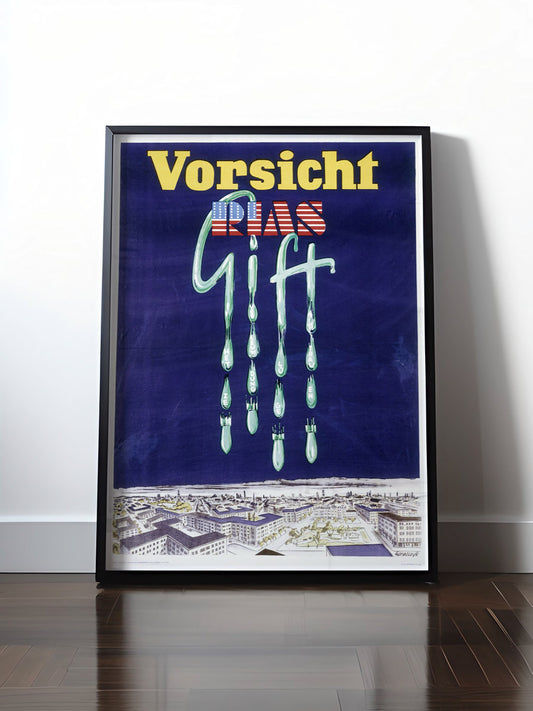 Historisches DDR Poster (A4 | A3 | A2 | A1) • VORSICHT: USA RIAS-GIFT!