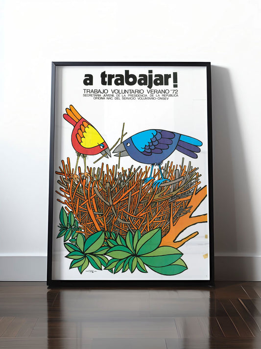 Historisches DDR Poster (A4 | A3 | A2 | A1) • CHILE - A TRABAJAR!