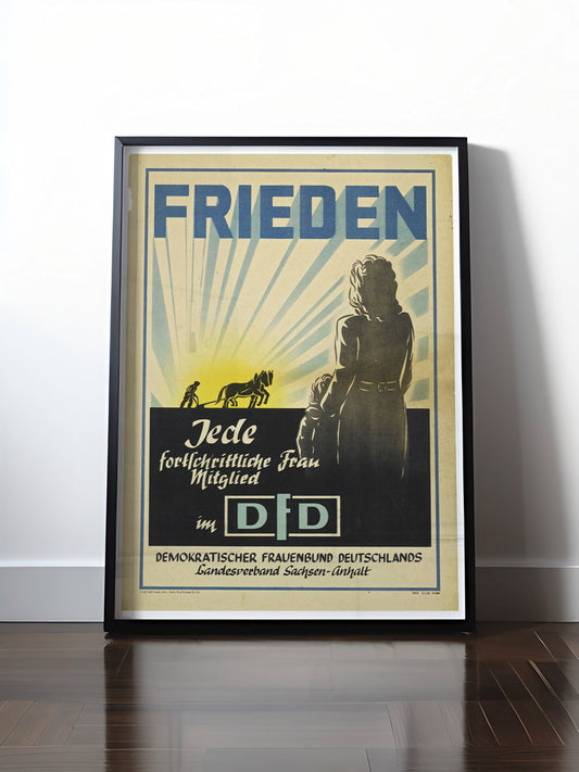 Historisches DDR Poster (A4 | A3 | A2 | A1) • DEMOKRATISCHER FRAUENBUND: FRIEDEN