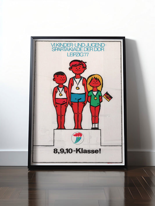 Historisches DDR Poster (A4 | A3 | A2 | A1) • KINDER- & JUGENDSPARTAKIADE DER DDR