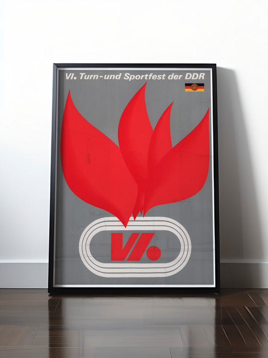Historisches DDR Poster (A4 | A3 | A2 | A1) • 6. TURN- UND SPORTFEST DER DDR