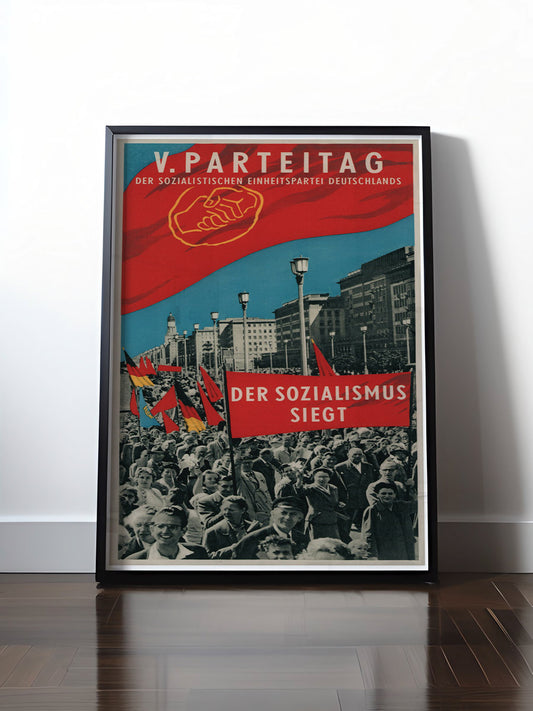 Historisches DDR Poster (A4 | A3 | A2 | A1) • 5. PARTEITAG DER SED