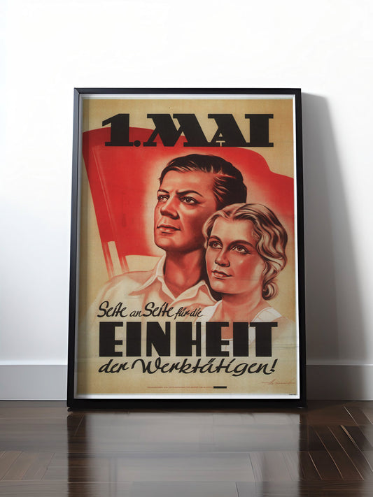 Historisches DDR Poster (A4 | A3 | A2 | A1) • 1. MAI: EINHEIT DER WERKTÄTIGEN