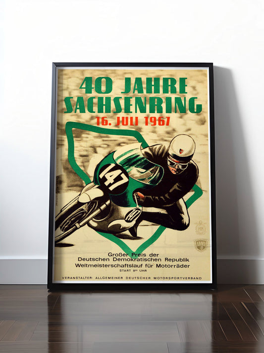 Historisches DDR Poster (A4 | A3 | A2 | A1) • DDR - 40 JAHRE SACHSENRING 1967