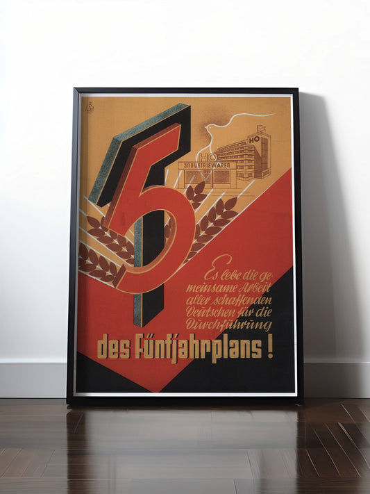 Historisches DDR Poster (A4 | A3 | A2 | A1) • DDR: FÜNFJAHRESPLAN