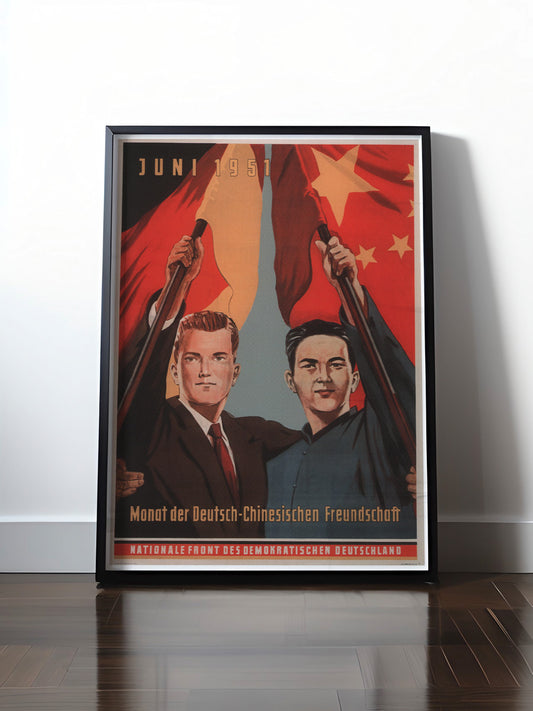 Historisches DDR Poster (A4 | A3 | A2 | A1) • DDR: DEUTSCH-CHINESISCHE FREUNDSCHAFT