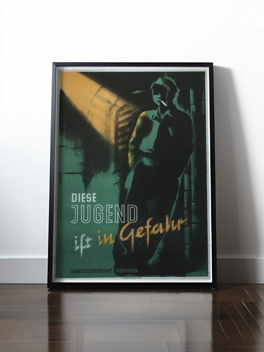 Historisches DDR Poster (A4 | A3 | A2 | A1) • DDR: JUGEND IN GEFAHR