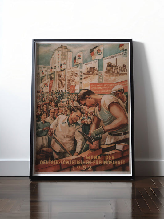 Historisches DDR Poster (A4 | A3 | A2 | A1) • DDR: DEUTSCH-SOWJETISCHE FREUNDSCHAFT