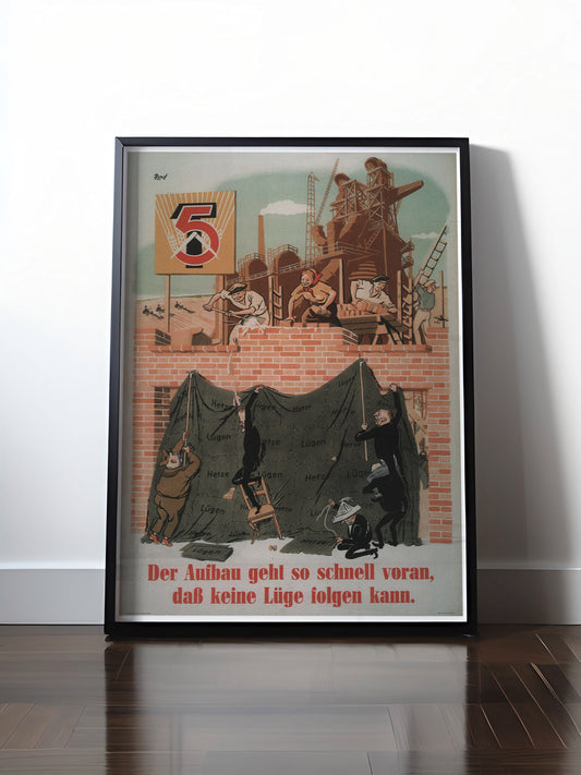 Historisches DDR Poster (A4 | A3 | A2 | A1) • DDR: AUFBAU