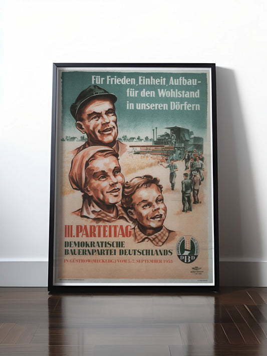 Historisches DDR Poster (A4 | A3 | A2 | A1) • DDR: DEMOKRATISCHE BAUERNPARTEI