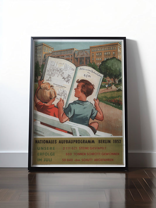 Historisches DDR Poster (A4 | A3 | A2 | A1) • DDR: AUFBAUPROGRAMM BERLIN