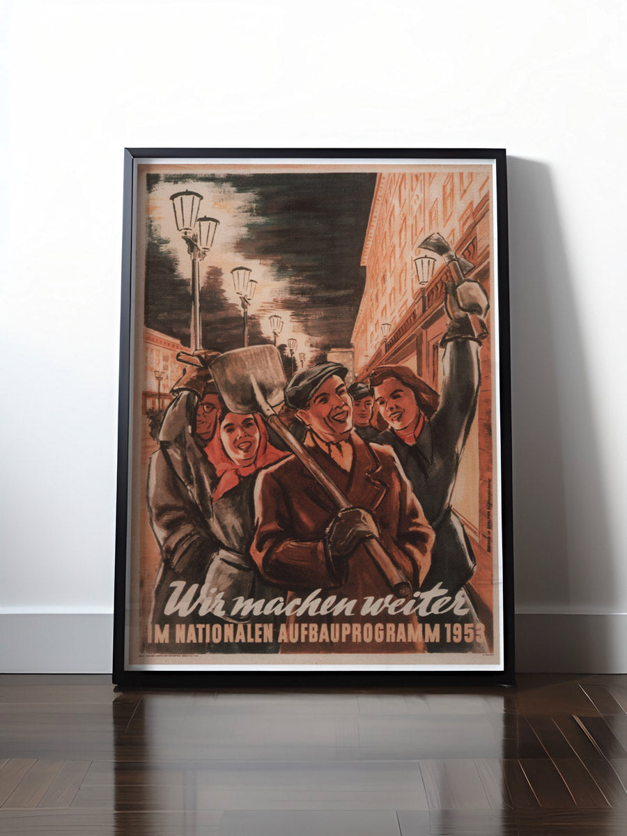 Historisches DDR Poster (A4 | A3 | A2 | A1) • DDR: NATIONALES AUFBAUPROGRAMM 1953