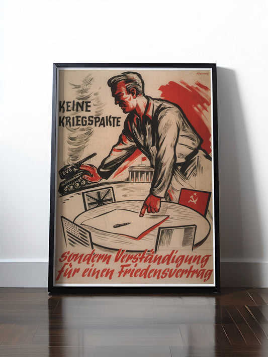 Historisches DDR Poster (A4 | A3 | A2 | A1) • DDR: FRIEDENSVERTRAG STATT KRIEGSPAKT